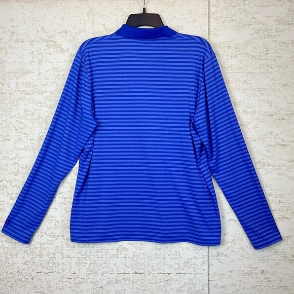 COOLIBAR Womens UPF 50+ Long Sleeve Polo XL Blue Striped - Picture 13 of 16